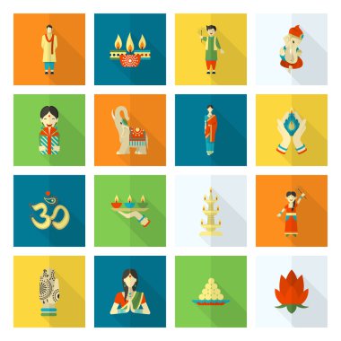 Diwali. Hint Festivali simgeler