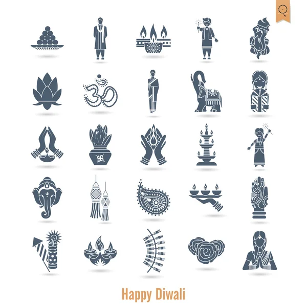 Дівалі. Індійський фестиваль іконки — стоковий вектор