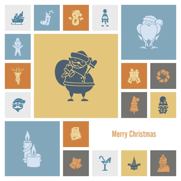 Kerst en Winter iconen collectie — Stockvector