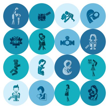 Mutlu anneler günü simgeler