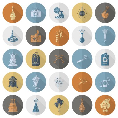 Mutlu doğum günü Icons set