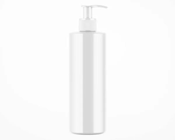 White Glossy Soap Bottle Mockup — Stock Photo, Image