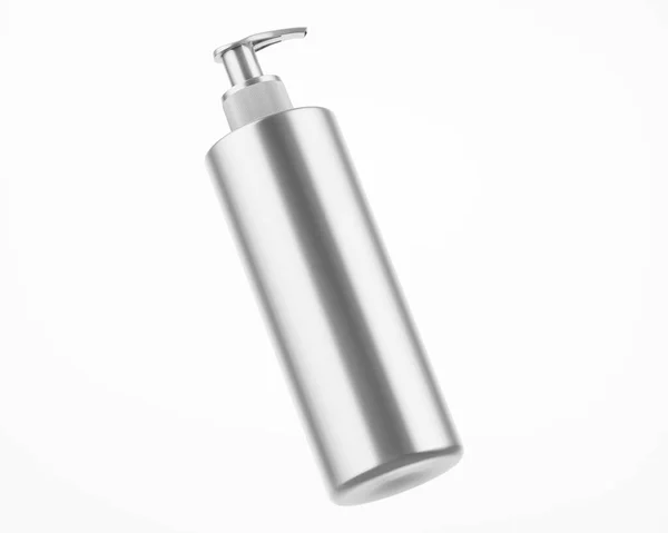 White Metallic Soap Bottle Mockup — Stockfoto