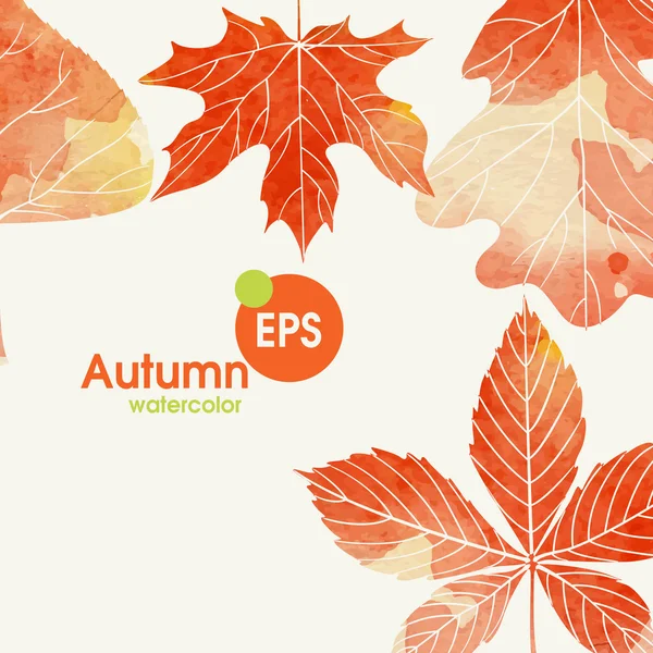 Autumn Background With Leaves — Stock Vector