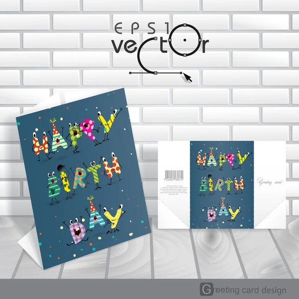 Greeting Card Design, Template — Stock Vector