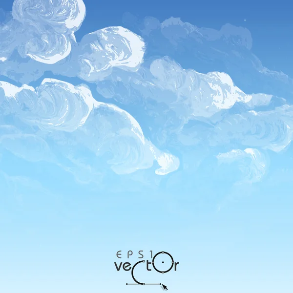 Cloud, Sky Painted Background — Stock Vector