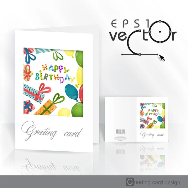 Diseño de tarjetas de felicitación, plantilla — Archivo Imágenes Vectoriales
