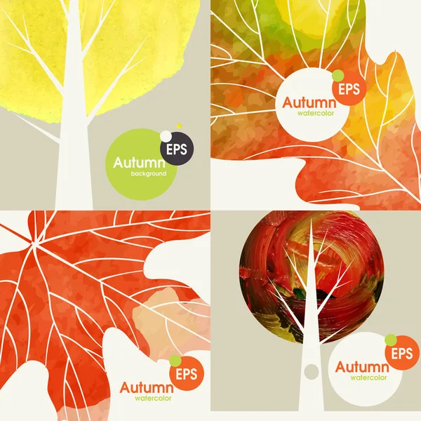 Herfst achtergrond instellen — Stockvector