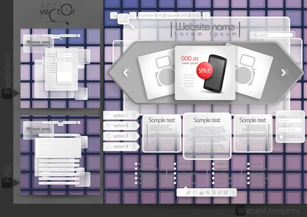 Modèle de conception de site Web Éléments de menu — Image vectorielle