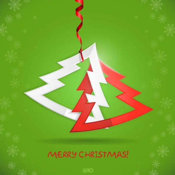 Jednoduché papírové vánoční strom — Stockový vektor