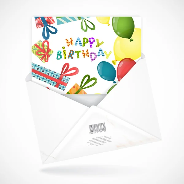 Sobres postales con tarjeta de felicitación — Vector de stock