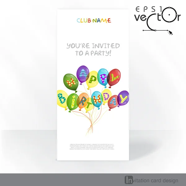 Party Invitation Card Design, Template — Stock Vector