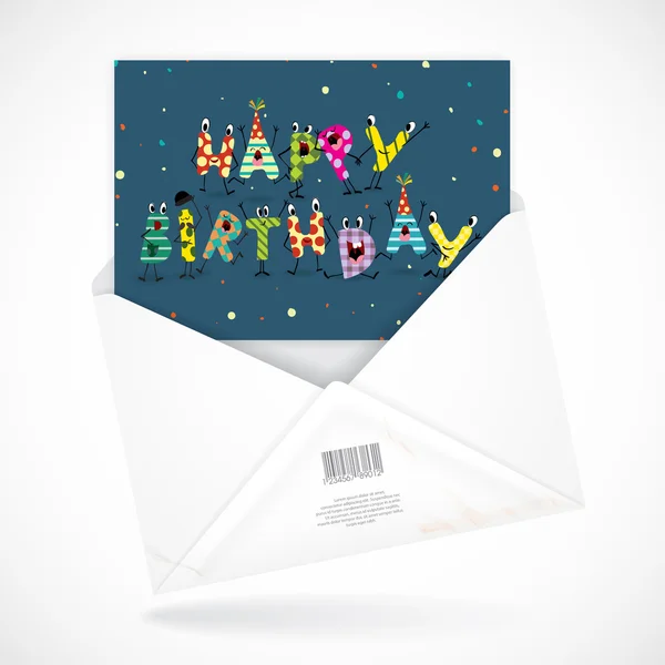 Enveloppes postales avec carte de voeux — Image vectorielle