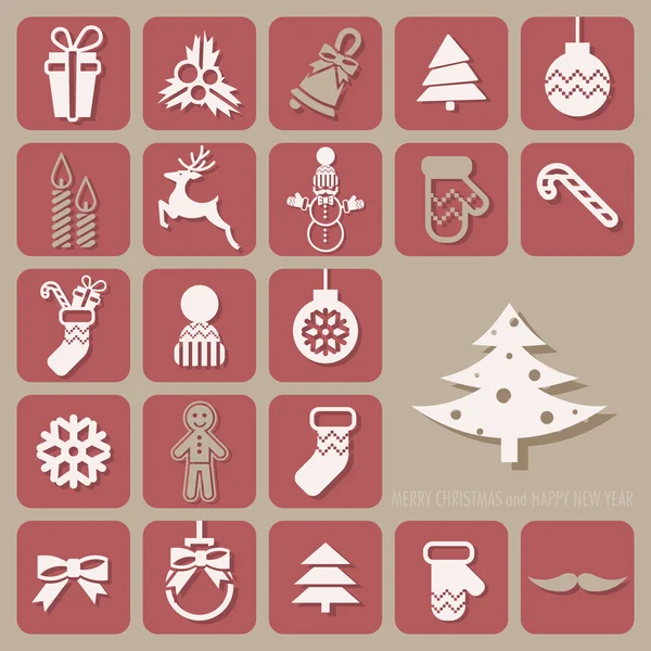 Christmas Icons Set — Stock Vector