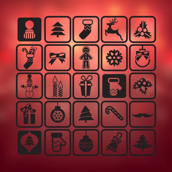 Conjunto de iconos de Navidad — Vector de stock