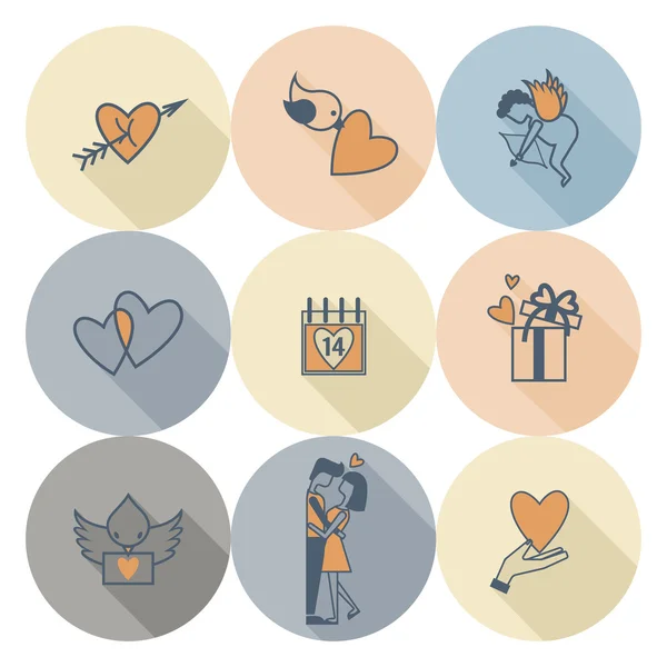 Happy Valentines Day Icons — Stock Vector