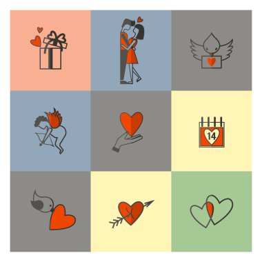 mutlu Sevgililer günü simgeler