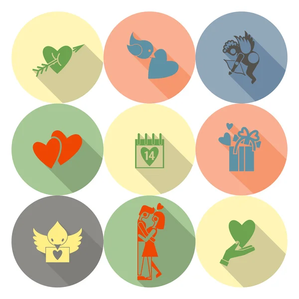 Happy Valentines Day Icons — Stock Vector