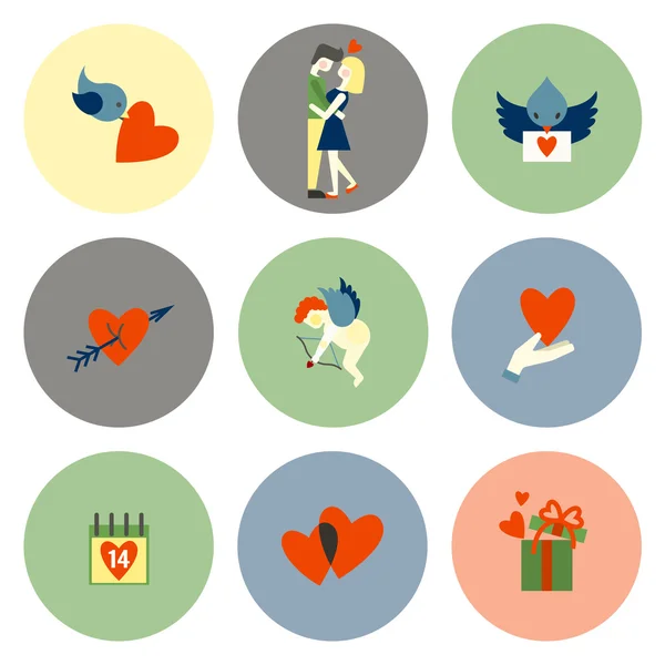 Happy Valentines Day Icons — Stock Vector