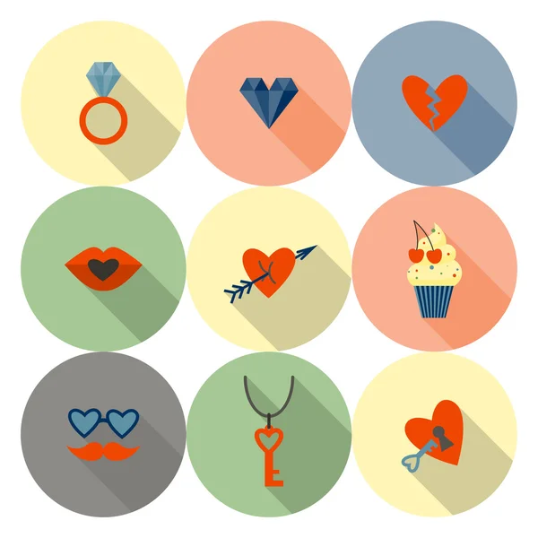 Happy Valentines Day Icons — Stock Vector