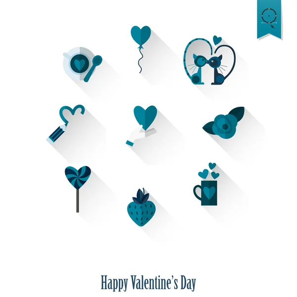 Happy Valentijnsdag pictogrammen — Stockvector