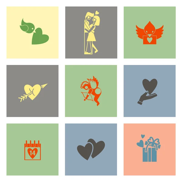 Happy Valentines Day Icons — Stock Vector