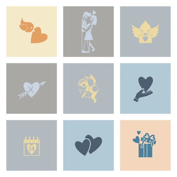 Happy Valentijnsdag pictogrammen — Stockvector