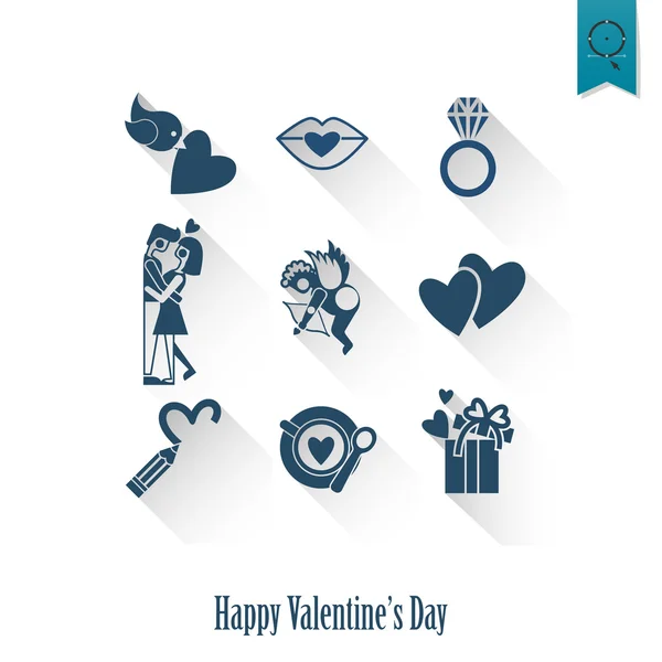 Šťastný Valentýn ikony — Stockový vektor