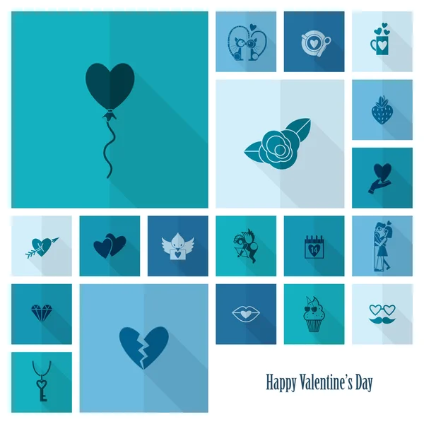 Happy Valentijnsdag pictogrammen — Stockvector