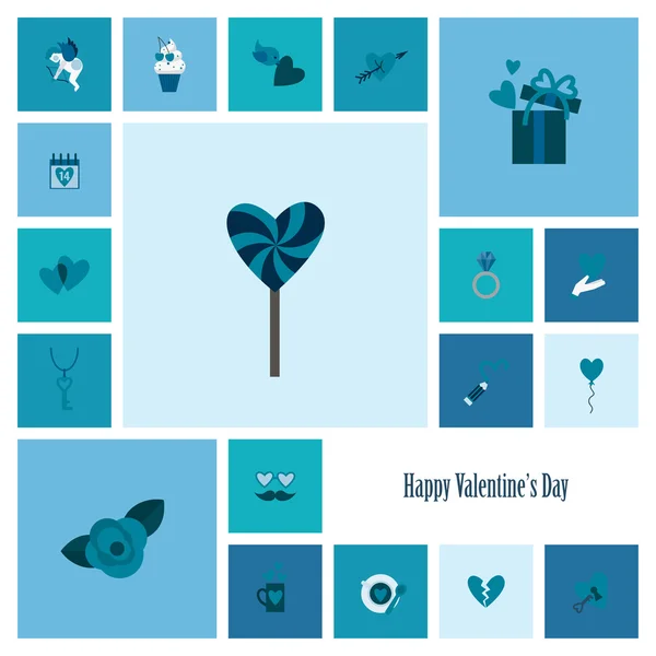 Happy Valentines Day Icons — Stock Vector