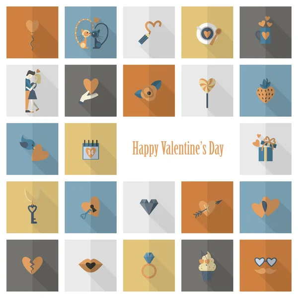Glad Alla hjärtans dag ikoner — Stock vektor