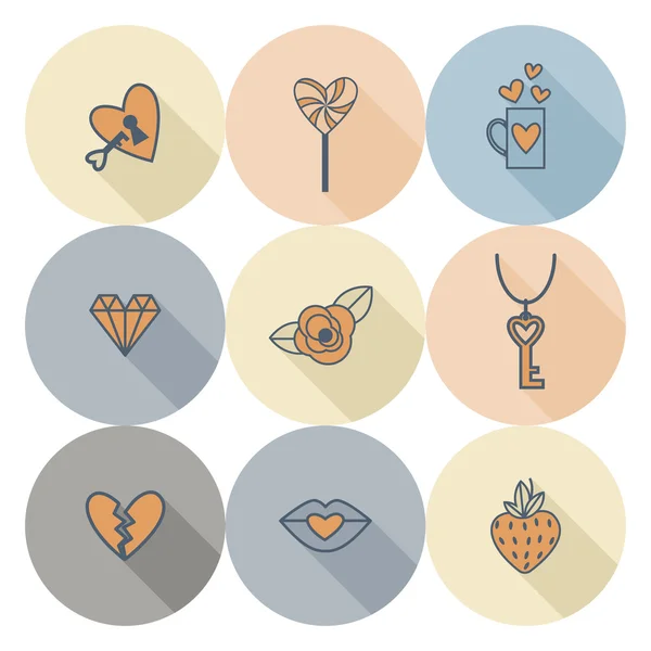 Happy Valentines Day Icons — Stock Vector