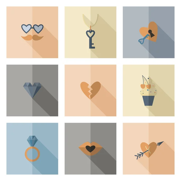 Happy Valentijnsdag pictogrammen — Stockvector