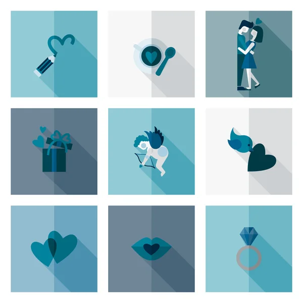 Happy Valentines Day Icons — Stock Vector