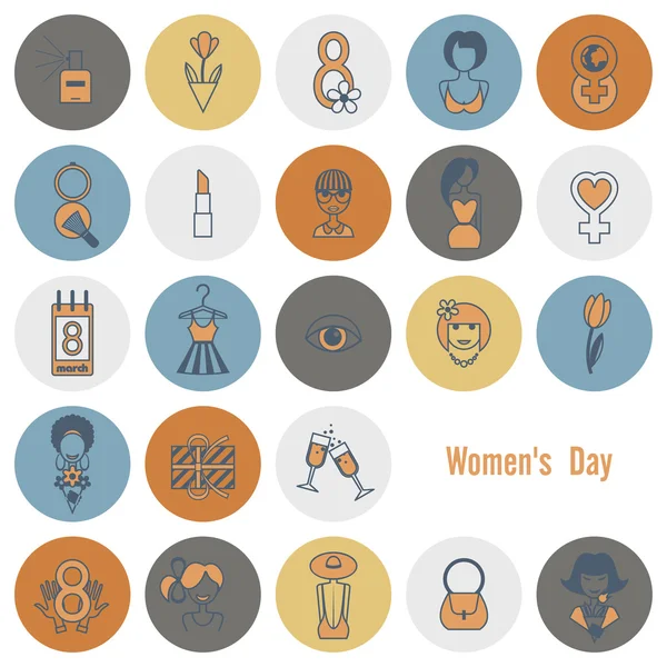 Womans Day Icon Set — Stock Vector