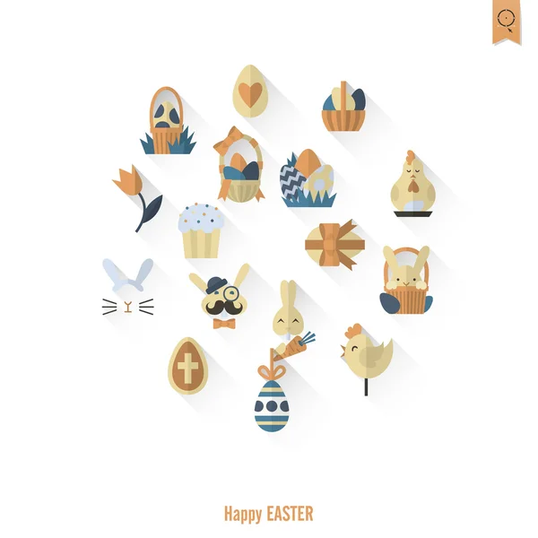 Celebración Iconos de Pascua — Vector de stock