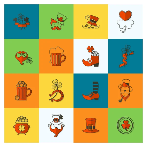 Saint Patricks Day Icon Set — Stok Vektör