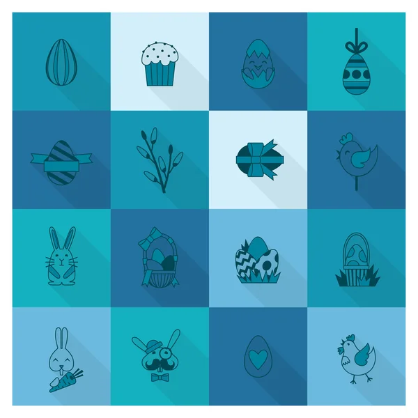 Set of the Easter Icons — Stock Vector