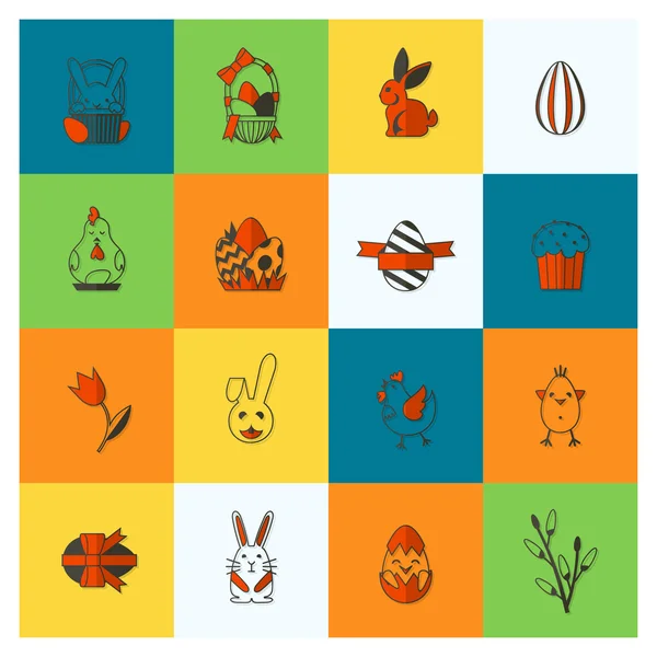 Set of the Easter Icons — Stock Vector