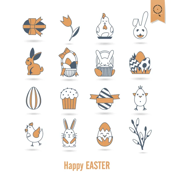 Celebration Easter Icons — Stock Vector