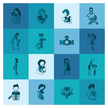 Mutlu anneler günü simgeler