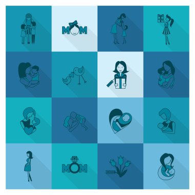 Mutlu anneler günü simgeler