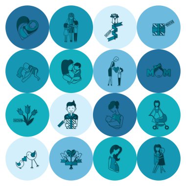 Mutlu anneler günü simgeler