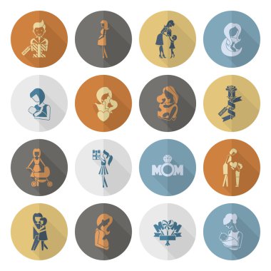 Mutlu anneler günü simgeler