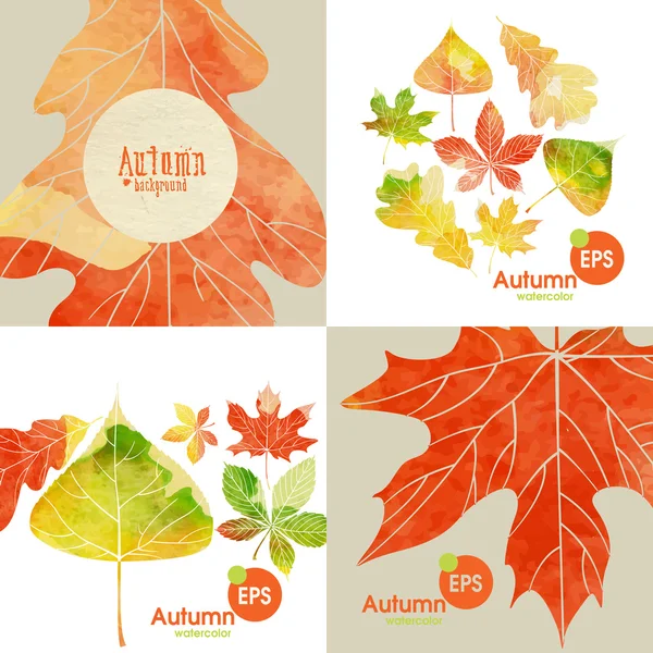 Autumnal Background Set — Stock Vector