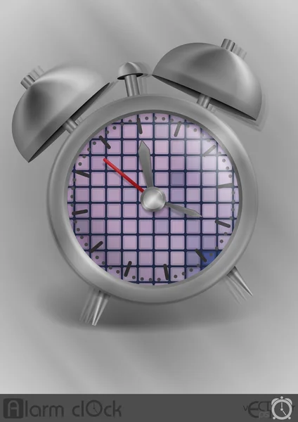 Reloj despertador de estilo clásico de metal — Archivo Imágenes Vectoriales