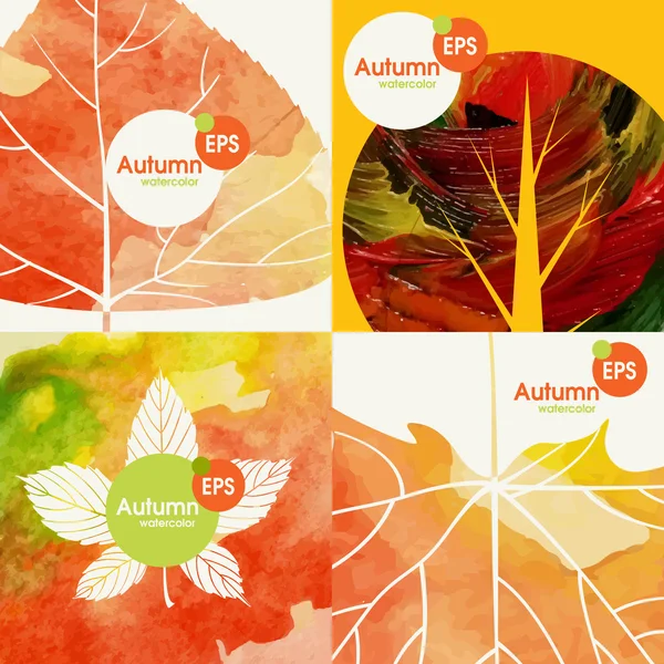 Herfst achtergrond instellen — Stockvector