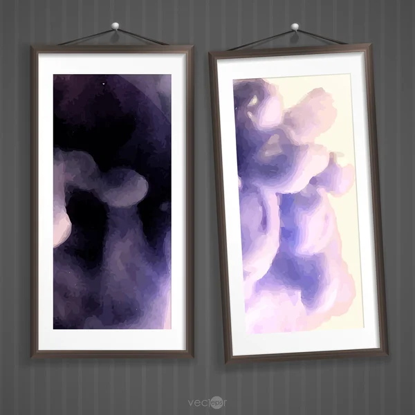 Deux cadres de photo sur un vieux mur rayé — Image vectorielle