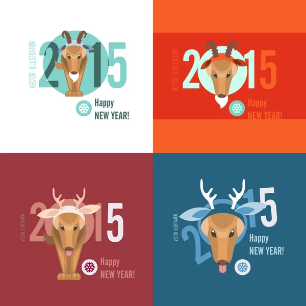 Feliz Navidad y Feliz Año Nuevo tarjetas — Vector de stock