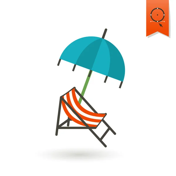 Verano y playa Icono plano simple — Vector de stock